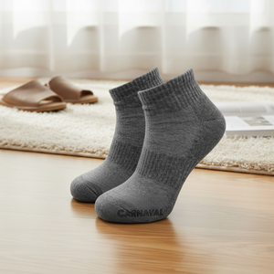Women's Gray Terry Cotton & Bamboo Fiber Slip-On Breathable Daily Use <b>Slippers</b> - Product Image 3