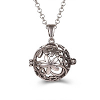 Collier porte-arôme parfumé plaqué or rétro tendance avec chaîne à maillons design creux pendentif parfum huiles essentielles unisexe