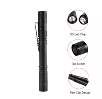 Stylo UV LED 365nm 3W Mini lampe torche avec fonction clip Utilisation en camping Batterie AAA IP55 Étanche Détection d'urine d'animaux
