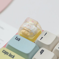 Keycap en résine transparente avec motif de chiot mignon, pour clavier mécanique à axe croisé, hauteur unique, JM-DJ-DTD036, Chine