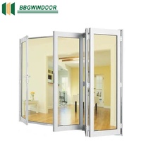 Fenêtre pliante horizontale moderne Lukliving pour cuisine, cadre en aluminium, verre transparent enduit, longue durée de vie