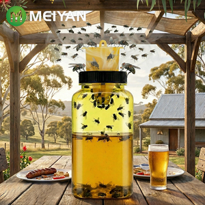 Trampa para Moscas Reutilizable, Botella Amarilla de Plástico No Tóxico, Mata Moscas para Exteriores, para Granjas, Establos, Jardines, Fábricas - Product Image 3