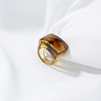 Bijoux de mode INS Léopard Arc-En-Ciel Couleur Chunky Acrylique Bague En Résine