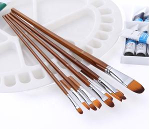 13 pcs/सेट नायलॉन बाल गोल सिर वाले कलाकार लाल हैंडल को थोक वॉटरकलर गैश ऐलिक तेल पेंटिंग ब्रश सेट - Product Image 3