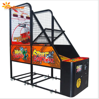 Machine à pièces Machine de jeu de tir de basket-ball de rue Machine de rebondissement de basket-ball de jeu de basket-ball pliable électrique