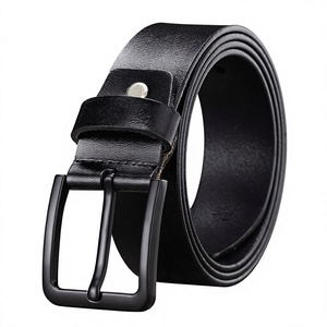Cinturón de Cuero Genuino de Vaca Negro para Hombre Equipro, Hebilla de Aleación, Duradero, Casual, Vintage, a Rayas, Listo para Regalo - Product Image 1