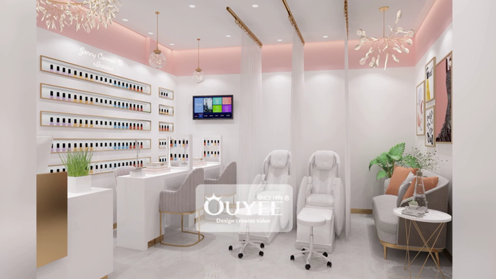 Modern Nails Bar Supplies Nail Salon Furniture Manicure Nail Table Beauty  Hair Salon Station