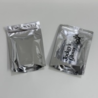 Sac à fermeture éclair argenté avec logo personnalisé pour vêtements et sous-vêtements, sacs d'emballage transparents, fermeture éclair argentée brillante, S M L