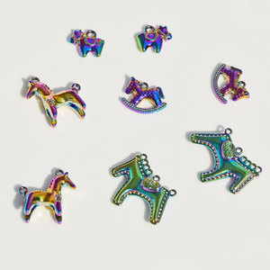 Dijes de caballo de aleación de zinc, colgante de animal multicolor para hacer joyas DIY, accesorio unisex, regalo - Product Image 4