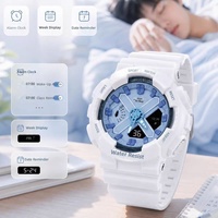 Reloj Deportivo de Cuarzo LED Impermeable para Hombre con Doble Pantalla, Correa de Goma y Caja de Aleación
