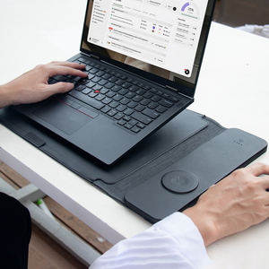 Da máy tính xách tay tay áo túi máy tính xách tay với nhanh 15W sạc không dây Mat Earbuds sạc <span class=keywords><strong>pad</strong></span> với khung chủ - Product Image 6