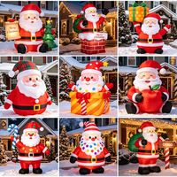 Sac cadeau géant gonflable personnalisé Père Noël grimpant l'escalier, en tissu Oxford durable et résistant au soleil pour centres commerciaux et Noël en extérieur