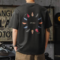 Nouveau T-shirt tricoté imprimé à manches courtes pour homme 2025 – Coupe régulière américaine et japonaise, col rond doublement cousu, décontracté et respirant