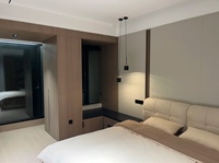 Panneau mural décoratif intérieur haut de gamme en placage de bois moderne, personnalisé, avec graphismes combinés, intégré aux portes et armoires