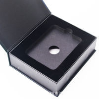 Boîte cadeau en carton rigide faite à la main, simple, noire, vide, avec insert en mousse, doublure en éponge, fabrication personnalisée, laminage mat