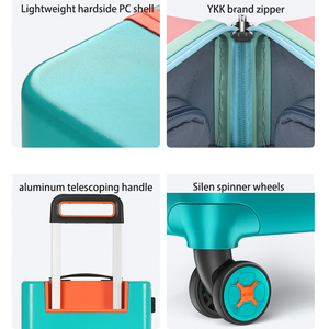 Maleta MGOB de 24 pulgadas a cuadros, <span class=keywords><strong>marca</strong></span> YKK, <span class=keywords><strong>maletas</strong></span> rígidas con cremallera para PC, equipaje de viaje Negro con ruedas giratorias silenciosas - Product Image 2