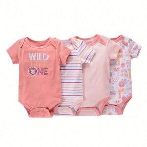 Bộ đồ liền thân mùa hè cho bé sơ sinh 4 món/bộ, chất liệu cotton in hình, quần áo bé trai dễ thương, tay ngắn, dành cho bé 0-9 tháng tuổi - Product Image 4