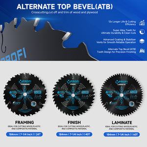 Hochwertiges Schnellholzschneideblatt 40T7-1/4 Zoll TCT Kreissägeblatt für Rahmung und Sperrholz - Product Image 1