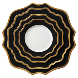 Assiettes de service en céramique noire pêche, ensembles de vaisselle pour décorations de mariage, vaisselle de restaurant, fête, assiette en porcelaine - Product Image 1