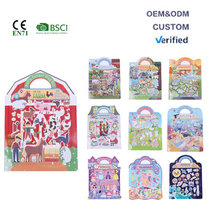 كتب ملصقات منتفخة للأطفال، حيوانات، مزرعة، ديناصورات، فضاء، مركبات، محيط، ملصقات ثلاثية الأبعاد قابلة لإعادة الاستخدام للأولاد والبنات - Product Image 1