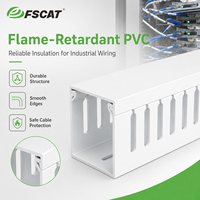 FSCAT 25x25mm 2M Goulotte de câblage en PVC ignifuge, résistante à la chaleur, sans halogène, à fente ouverte, installation facile, pour machine CNC