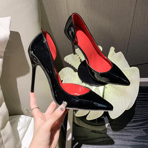 2026 New Design Women's Slip-On High Top Stiletto Heel Bed Shoes Flirting Black Red Sole High Heels for Summer Heeled Sandals - Product Image 2