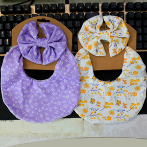 Haute qualité 100% coton filles fleur <span class=keywords><strong>bavoir</strong></span> ensemble Super doux jetable Bandana beau bébé cadeau de <span class=keywords><strong>naissance</strong></span> avec grand arc en gros - Product Image 5