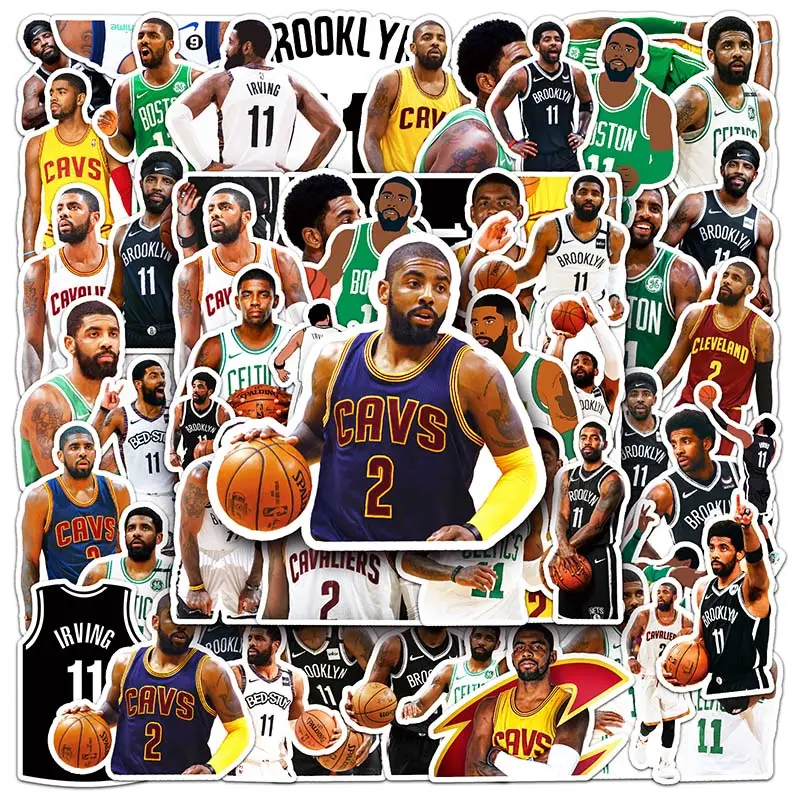 50pcs Factory Direct Sale High Quality Popular Inspirational NBA Basketball Super Star Decals Sport Player Kyrie Irving Sticker