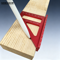 Règle de charpentier multi-angles en alliage d'aluminium, équerre de traçage haute précision 45/90 degrés, ensemble combiné pour le travail du bois