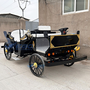 Voiture de tourisme électrique noire de transport spécialisée, style calèche européenne, luxueuse, pour 4 à 6 personnes - Product Image 3
