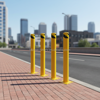 Poteau de barrière de sécurité extra robuste avec bandes réfléchissantes, tube de 0,08 pouce d'épaisseur, barrière anti-collision pour zone scolaire, chantier de construction, taille standard
