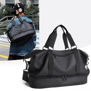 Wholesale OEM Unisex Portable Zipper Travel Bag Waterproof PU Sports Gym Weekend Duffle Large Capacity <b>Shoes</b> Compartment Solid - Product Image 1