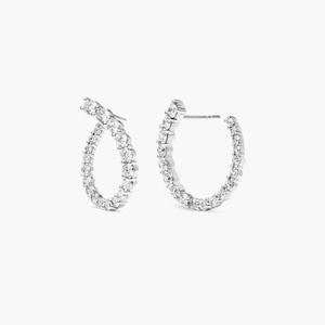 Exclusive 925 Sterling Silver Gold Plated Moissanite Hoop <b>Earrings</b> Premium Luxury Designer <b>Fine</b> Jewelry Birthday Anniversary Gif - Product Image 2
