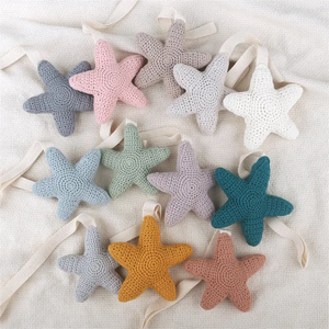 Chupete de ganchillo de algodón hecho <span class=keywords><strong>a</strong></span> mano, cadena con Clip, estrella personalizada, soporte ficticio y edredón, juguete para la dentición para 0-12 meses - Product Image 2