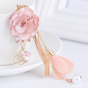 Llavero Personalizado con Dije de Corazón Rosa, Moderno, Metálico, con Esmalte, Lazo de Flores, Bonito Anillo para Llaves, Recuerdo para Mujeres y Niñas - Product Image 3