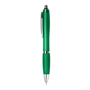AI-MICH Alta qualidade promocional Metal Clip Pen clássico plástico branco bola caneta com logotipo do cliente