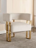 Fauteuil individuel en acier et tissu, style nordique de luxe, personnalisable, pour salon et chambre, modèle 03, avec mousse haute élasticité, mobilier de maison