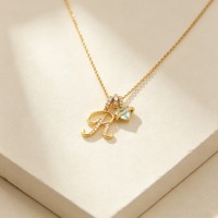 Colliers tendance personnalisés avec pendentif géométrique en zircon et 26 lettres anglaises, en acier inoxydable PVD, bijoux mignons pour femmes, mariage