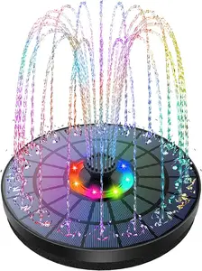 Piscina ao ar livre RGB Fountain Início decorativa interior Cachoeira parede Solar Water Garden Fountain