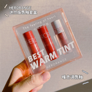 HERORANGE Lipstik <span class=keywords><strong>Set</strong></span> Vegan Mewah Cina Kosmetik Pabrik Promosi 3 In 1 Mencerahkan <span class=keywords><strong>Set</strong></span> Lipstik Mineral Bersemangat - Product Image 3