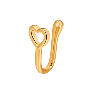 Fashion Heart Star Zircon Faux Piercing Jewelry Nose Cuffs Clip On Hinged Gold Nose <strong>Rings</strong> For Women