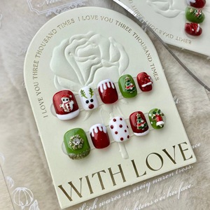 TSZS - Oferta Especial: 10 <span class=keywords><strong>Uñas</strong></span> Acrílicas Postizas 3D Hechas a Mano con <span class=keywords><strong>Pegamento</strong></span> para Festivales - Product Image 5