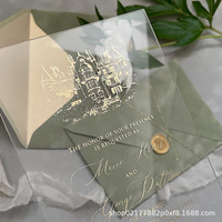 Enveloppes en velours acrylique sur mesure pour commandes transfrontalières, style français, pour cartes de vœux de mariage, de fêtes et d'affaires, avec estampage à chaud