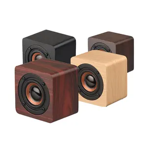 Popular Mini Portable Speaker Wooden BT5.0 Speaker Hifi Stereo Sound Custom Wireless Speaker