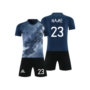 Conjunto de Fútbol con Estampado de Rejilla Multicolor, Camiseta de Fútbol Transpirable con Cuello en V y Pantalones Cortos para Hombre, Entrenamiento Deportivo Juvenil - Product Image 4