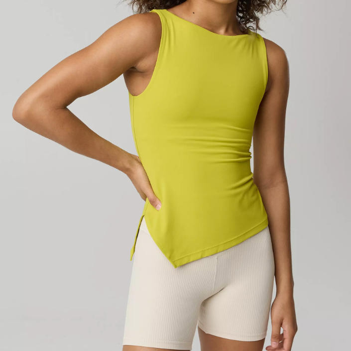 Custom Logo Women's Slim Fit Yoga Tank Top High Elastic Sports Padded Top Sleeveless Vest for Running Gym Daily Athleisure