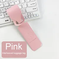 Étiquette de bagage en cuir PU double face avec sangle en papier, motif lettres, design tendance, durable, cadeau promotionnel, fabriqué en Chine