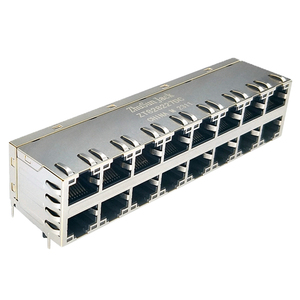 Conector Modular de 2X4 Puertos con Conectores Magnéticos Ethernet RJ-45 0863-2X4R-54-F - Product Image 6