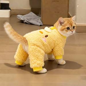 Ropa para gatos, juguetes de peluche para gatos de otoño e invierno, gato azul de pelo corto, ropa de invierno de felpa antidesprendible para mascotas - Product Image 1