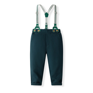 Conjunto <span class=keywords><strong>de</strong></span> Ropa Elegante para Bebé Niño <span class=keywords><strong>de</strong></span> Un <span class=keywords><strong>Año</strong></span>, Bata Blanca <span class=keywords><strong>de</strong></span> Manga Larga, Conjunto <span class=keywords><strong>de</strong></span> Tirantes Azul Marino con Estampado <span class=keywords><strong>de</strong></span> Trébol y Gorro <span class=keywords><strong>de</strong></span> Reportero - Product Image 4